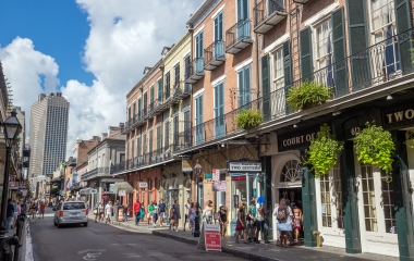 People traveling in The French Quarter in New Orleans